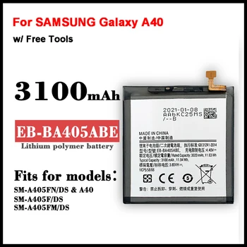 100% Оригинальный Аккумулятор 3100mAh EB-BA405ABE Для SAMSUNG Galaxy A40 2019 SM-A405FM/DS SM-A405FN/DS GH82-19582A Аккумуляторы для телефонов