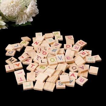 100X Деревянных плиток, разноцветные буквы и цифры для поделок, деревянная игрушка-алфавит, прямая поставка