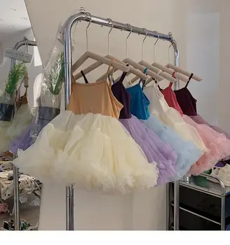 2023, Детское платье-пачка из сетчатой ткани для девочек, детские платья принцессы для танцев на День рождения, Детская одежда Vestidos
