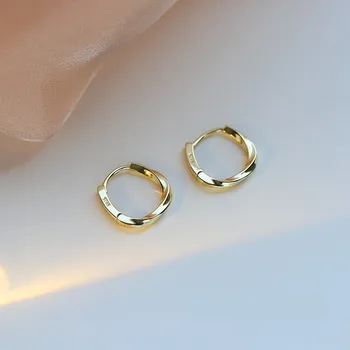 2023, Модные Корейские Высококачественные витые серьги-кольца для женщин, Дизайнерские роскошные украшения серебряного цвета, серьги для пирсинга, подарки