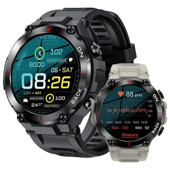 2023 Новые Мужские Часы K37 с GPS Позиционированием, Уличные Военные Умные Часы, Мужские Водонепроницаемые Спортивные Смарт-часы для Фитнеса для мужчин