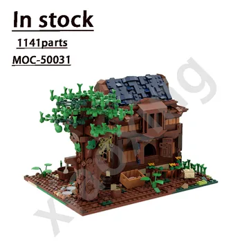 21318 Классический Лесной дом, совместимый с NewMOC-50031 среднЕвековый Домик На дереве из 1141 деталей, Строительный блокмодель christmasgift ForKids