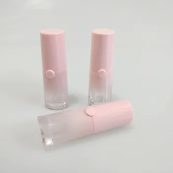 5 мл Пустой розовый тюбик жирного блеска для губ, пластиковый контейнер для прозрачной жидкой помады 