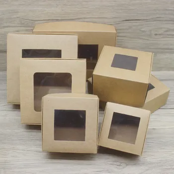 5 шт./лот 18x12x4cm/14x14x4cm Белая Мраморная Оконная коробка Kraft / Белая оконная плоская коробка подарочная коробка из крафт-бумаги упаковка