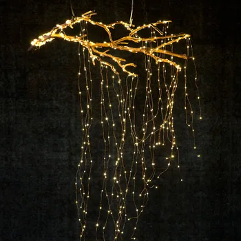 5В светодиодные строки медный провод ветке виноградной лозы дерева 10 м 2 м 3 м 5 м 10 м Фея света для открытый Рождество свадьба украшение 