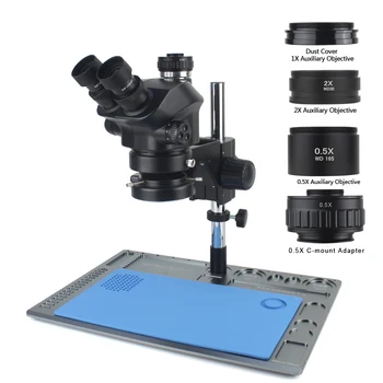 7X 50X Стереотринокулярный Микроскоп с Одновременным Фокусным Расстоянием 1x Интерфейсный Адаптер 0.5x 23.2 мм с Вспомогательным Объективом 1.0x 0.5x 2.0x