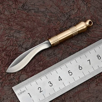 EDC Мини Латунный карманный нож Портативный Нож для выживания EDC Инструменты Брелок для ключей Аварийный Мини Карманный режущий инструмент для выживания на открытом воздухе