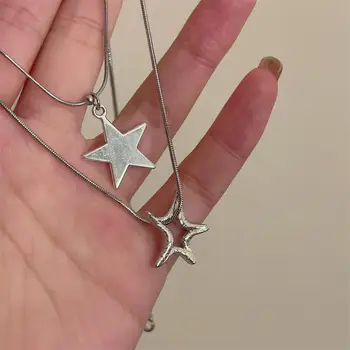 Harajuku Y2k Нерегулярная Звезда Пентаграмма Кулон Ожерелье Для Женщин Унисекс Подарки Минималистичные Ожерелья С Счастливой Звездой Тренд 2023 Ювелирные Изделия