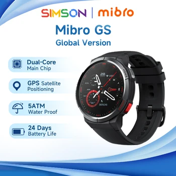Mibro Smartwatch GS GPS 1,43-дюймовый AMOLED HD экран 5ATM Водонепроницаемые спортивные мужские женские смарт-часы