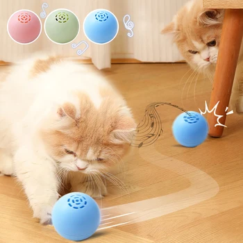 OSUDM Умные игрушки для кошек, музыкальная обучающая игрушка с катящимся мячом, светодиодный интерактивный самодвижущийся мяч для котенка, играющего в помещении, аксессуары для кошек