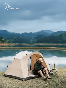 Vidalido 2Persons TC Хлопчатобумажная военная палатка-кровать для кемпинга на открытом воздухе, многофункциональная однослойная москитная сетка для общежития, легкая переносная