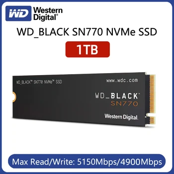 Western Digital WD BLACK SN770 NVMe SSD 1 ТБ Внутренний Игровой твердотельный накопитель Gen4 PCIe M.2 2280 со скоростью чтения до 5150 Мбит / с