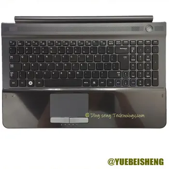YUEBEISHENG New/Org Для Samsung NP RC510 RC520 Упор для рук британская клавиатура верхняя крышка чехол Тачпад, серый