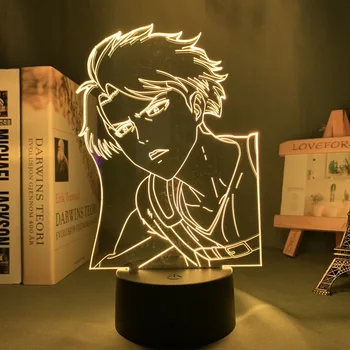 Атака Титанов Levi Ackerman Акриловая 3d Лампа для Домашнего Декора Комнаты Light Детский Подарок Levi Ackerman LED Night Light Аниме