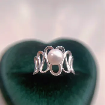 Атмосферное сетчатое кольцо из 7-8 натуральных пресноводных жемчужин в стиле хип-хоп в европейском и американском стиле, привлекающее внимание и элегантное.