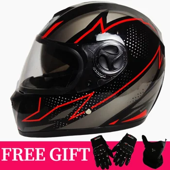 Бесплатная доставка Профессиональный гоночный полнолицевой мотоциклетный шлем с двумя линзами, безопасные шлемы Casco Capacete Casque Moto для взрослых