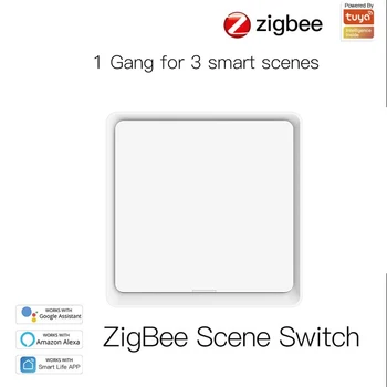 Беспроводной Переключатель Сцены Smart Life 3 Gang Switch Zigbee Переключатель Сцены Кнопочный Tuya Smart Devices Для Домашней Автоматизации Battery Po