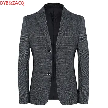 Брендовый костюм 2023, весенне-осенний новый пиджак, деловой тонкий пиджак среднего возраста, мужская куртка для отца 3XL