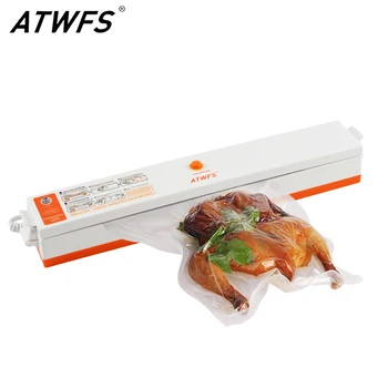 Вакуумный упаковщик ATWFS, упаковочная машина для герметизации пищевых продуктов, кухонный упаковщик с 15-ти штучным вакуумным пакетом для экономии пищевых продуктов