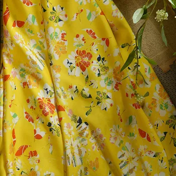 Высококачественная хлопчатобумажная ткань tela, похожая на сатин, материал для платья Cheongsam 
