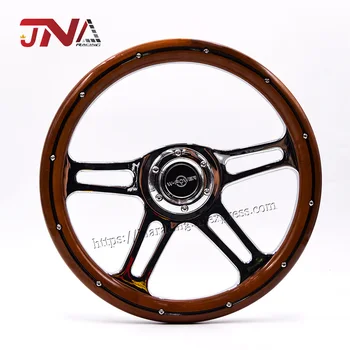 Высококачественное 14-дюймовое деревянное автоматическое рулевое колесо Внутренняя часть автомобиля Рулевое колесо
