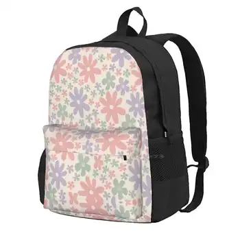 Датский рюкзак с весенним цветочным узором для школьника, школьная сумка для ноутбука, дорожная сумка с цветочным винтажным узором, датский пастельный ретро-стиль