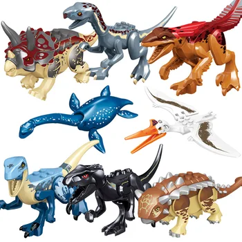 Динозавр юрского периода маленькая модель игрушечного блока в сборе маленькая частица игрушка для просвещения ребенка мальчик динозавр