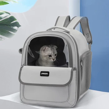 Дышащая кошачья сумка на молнии, двойной рюкзак для домашних животных, большой емкости, портативный рюкзак для путешествий на открытом воздухе, Кошачья сумка, сумка для собак