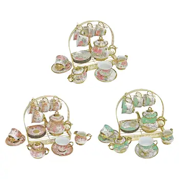 Европейский набор керамических чашек и блюдец для чаепития в гостиной, столовой