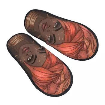 Зимние женские мужские нескользящие тапочки на плоской подошве для афроамериканок, мягкая теплая обувь для девочек