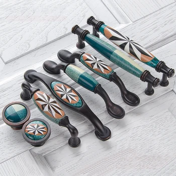 Керамические Дверные Ручки Ручки европейской Антикварной мебели Выдвижные ящики Ручки Кухонного шкафа