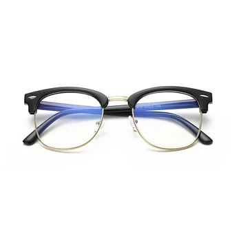 Классические очки с защитой от синего света без оправы, мужские очки с квадратным фильтром лучей, компьютерные женские очки
