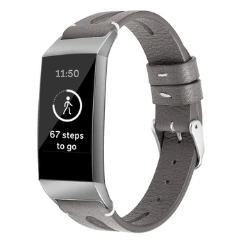 Кожаный Ремешок для часов Fitbit Charge 4 с Красным Цветочным Узором Смарт-Браслет Браслет для Fitbit Charge 3 Ремешок для Часов