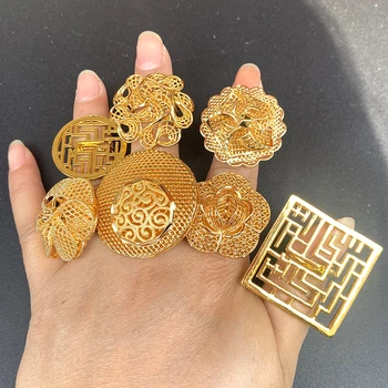 Кольца свободного размера из Дубая Для женщин, Модные кольца из Эфиопии, Большой дизайн, Африканская вечеринка, свадебные подарки, Кольца с Ближнего Востока, подарок на Хэллоуин