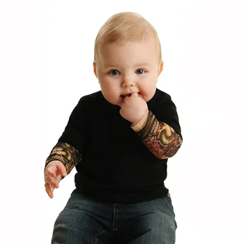 Комбинезон для новорожденных Девочек, Хлопковый Комбинезон с длинными рукавами и татуировками, Летняя Детская Одежда, наряды