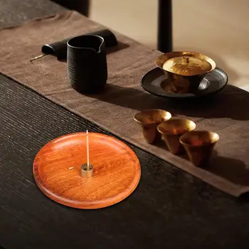 Круглая тарелка для благовоний Курильница Подарочный рабочий стол Деревянная курильница для благовоний в спальне