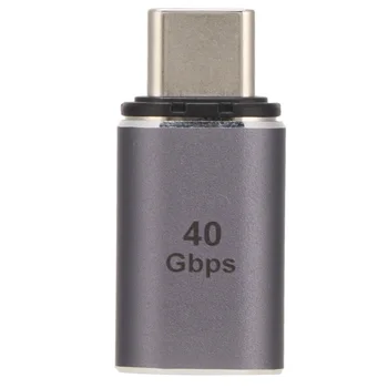 Магнитный Адаптер USB C Реверсивный Дизайн Внешний Вид Из Алюминиевого Сплава Скорость Передачи данных 40 Гбит/с Разъем Type C для OfficeStraight