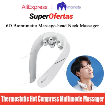 Массажер для шеи Momoda 6D Биомиметический массаж головы Точечный вибрационный массаж Массажер для шейки матки с горячим компрессом постоянной температуры