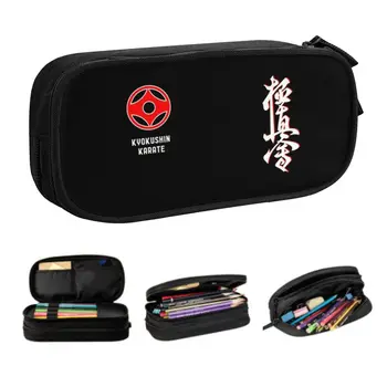 Милый пенал для каратэ Киокушин для девочек и мальчиков, изготовленный на заказ для боевых искусств, Большая емкость, сумка для ручек, Школьные принадлежности