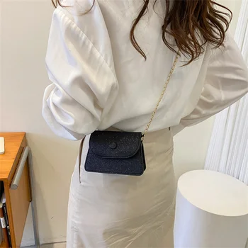 Модная блестящая женская дизайнерская сумочка на маленьком плече подмышками, вечерний клатч, женская цепочка, мини-кошелек чистого цвета, сумочка-Сумочка