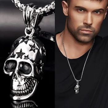 Модное ожерелье с маской-черепом из нержавеющей стали, панк-хип-хоп ожерелья для мужчин, ювелирные изделия из нержавеющей стали, подарок на годовщину Хэллоуина
