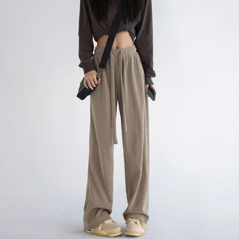 Модные Повседневные Женские Свободные брюки 2023 с высокой талией, Корейская Модная Женская одежда, Брюки Y2k