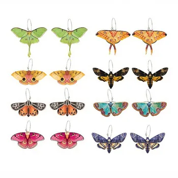 Модные разноцветные акриловые серьги с бабочками, милые серьги-крылышки насекомых-мотыльков для женщин, подарок для девочек на летние каникулы