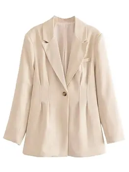 Модный женский блейзер с V образным вырезом 2023 года, облегающее офисную леди классическое пальто, пиджак, весенняя женская верхняя одежда с длинным рукавом, Стильные топы