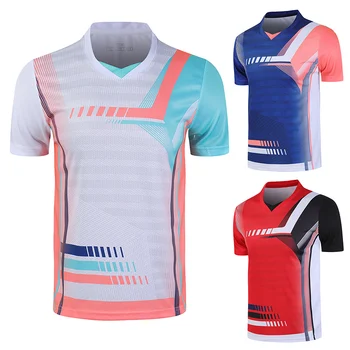 Новые спортивные рубашки для бадминтона, мужские рубашки для бега, Женские спортивные футболки, футболки для настольного тенниса, спортивные футболки на заказ