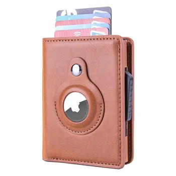 Новый кошелек Airtag, тонкий держатель для карт из углеродного волокна, блокирующий RFID, кошелек для кредитных ID-карт, мужской деловой карман для карт из кожи с защитой от потери