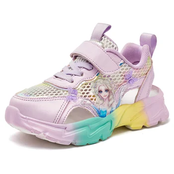 Новый стиль, детская обувь, дышащая спортивная обувь для девочек, модная повседневная обувь для девочек, детские нескользящие кроссовки, детские кроссовки для бега