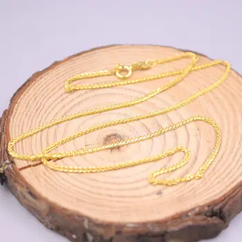 Ожерелье из настоящего серебра 925 пробы, цепочка из пшеничных звеньев 1,2 мм, 15,7-дюймовое покрытие из желтого золота
