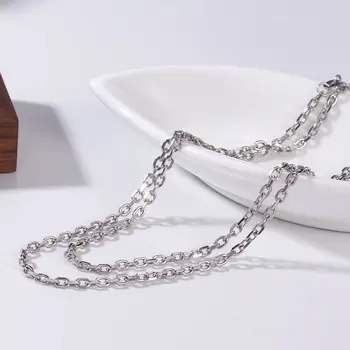 Ожерелье из настоящего серебра 925 пробы, уникальная 3-миллиметровая кабельная цепочка 23,6 