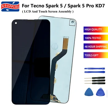 Оригинальное качество для Tecno Spark 5/Spark5 Pro KD7 KD7H KD7S ЖК-дисплей + замена сенсорного экрана + клей